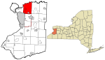 Erie County New York incorporated and unincorporated areas Amherst highlighted